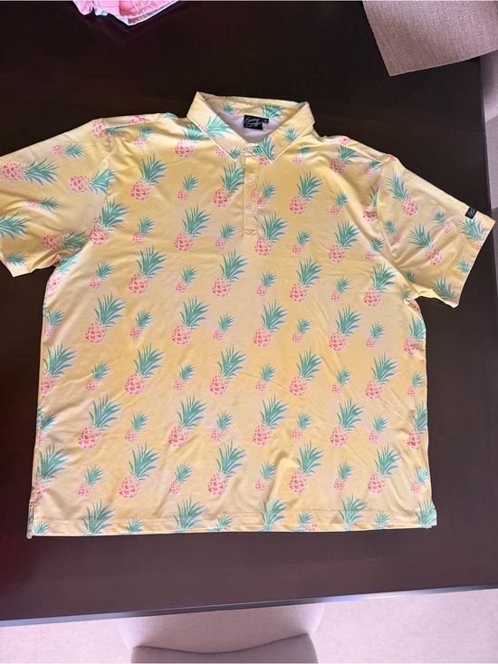 Sunday Swagger Other - 4XL “Pineapple Express” Sunday Swagger Yellow Pineapple Print Polo Shirt